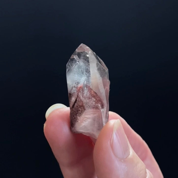 Red Hematite Phantom Sunset Quartz Crystal - Tamil Nadu, India