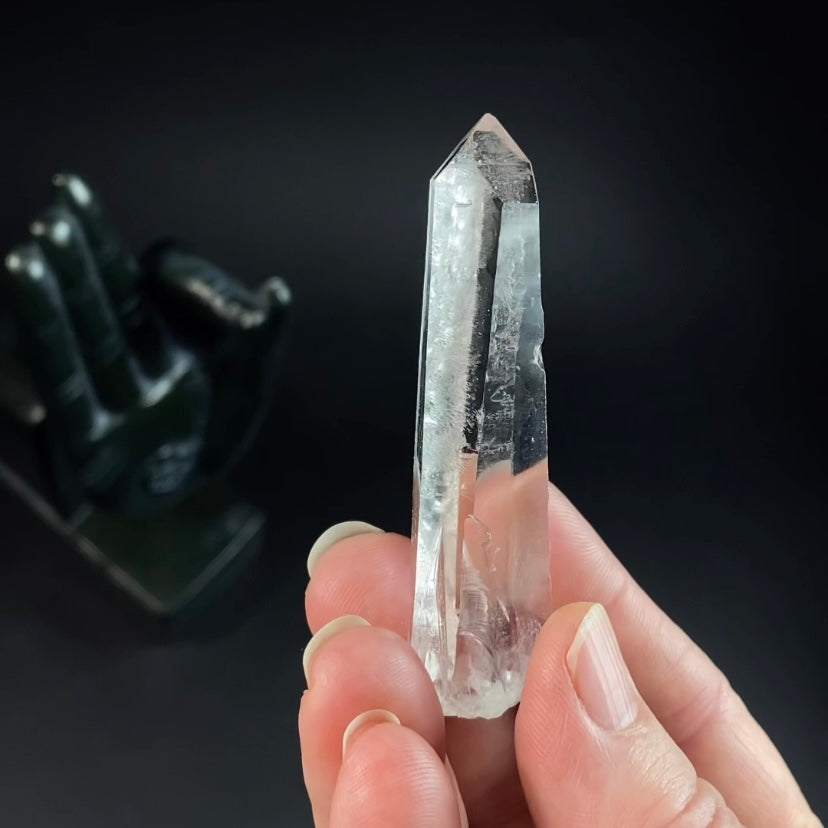 Water Clear Trigonal Habit Quartz Crystal with Starbrary Markings, Minas Gerais, Brazil