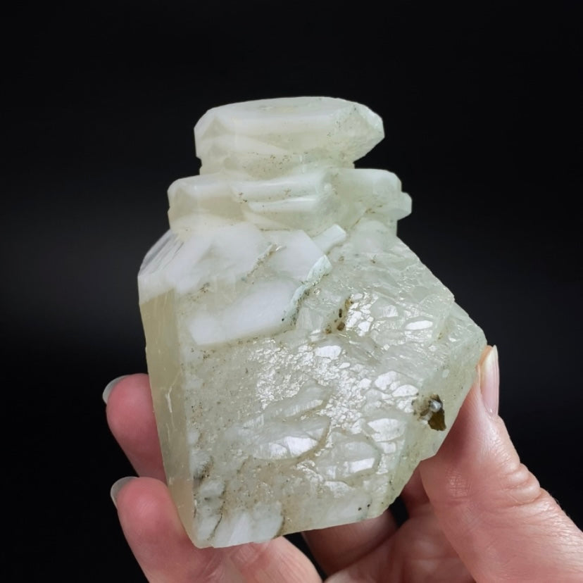 Fluorescent Hexagonal Sandwich Calcite Crystal Cluster
