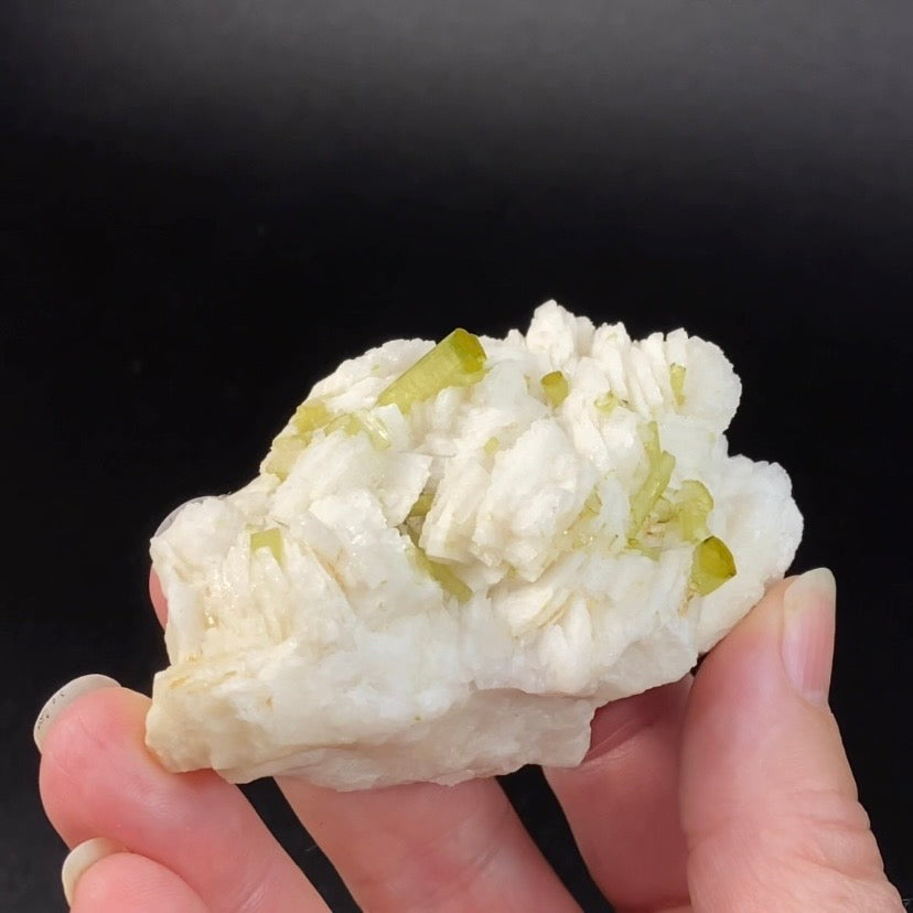 Light Green Bi Color Tourmaline Crystals on Cleavelandite Feldspar Matrix