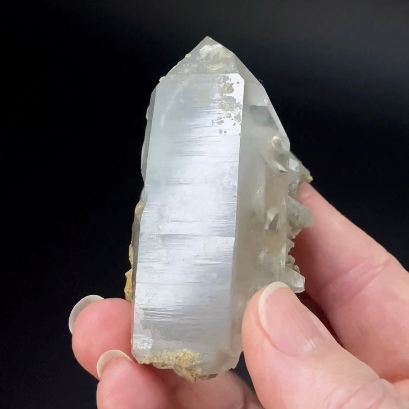 Quartz Crystal with Multi Layer Gray Chlorite Phantom on Matrix Plate