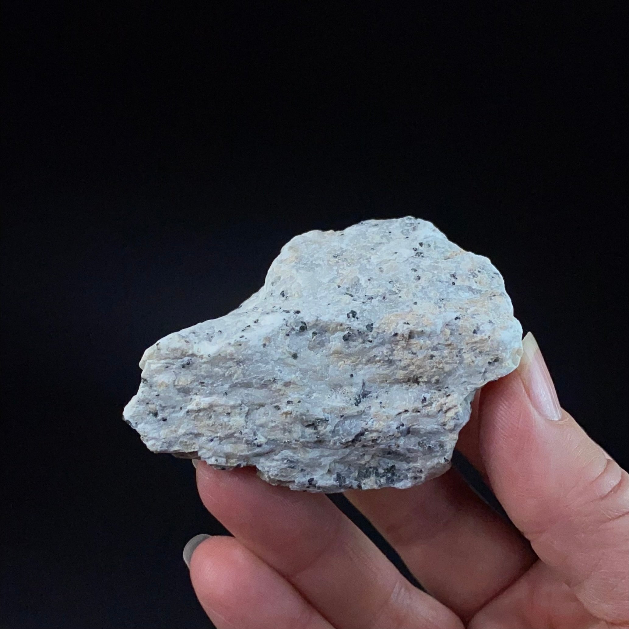 Fluorescent Wollastonite on Calcite, Nobel Pit, Sterling Hill Mine, New Jersey