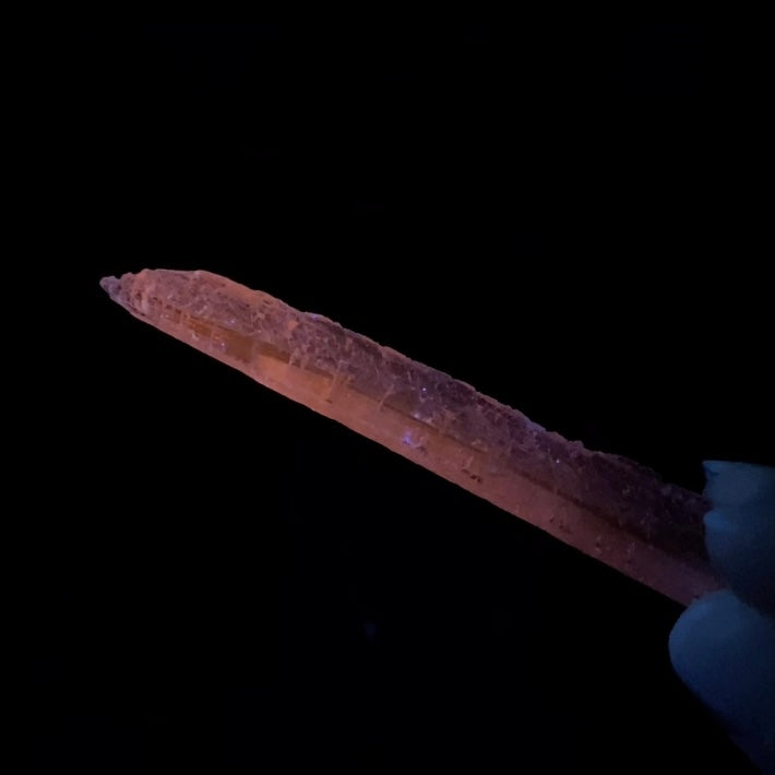 Natural Etched Spodumene Crystal Blade Clear Kunzite, Triphane from Minas Gerais, Brazil