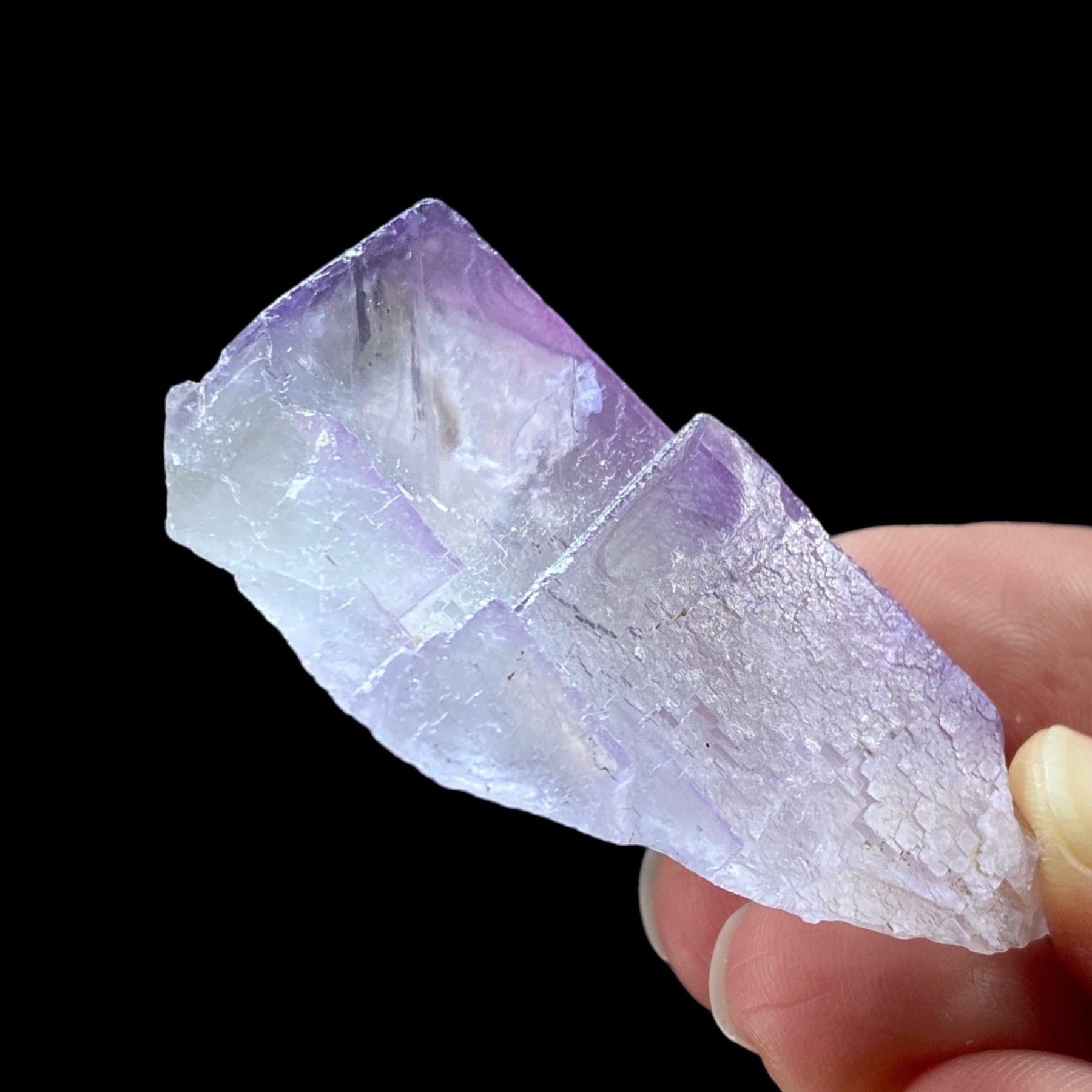 Soft Lavender & Purple Zoned Cubic Fluorite Specimen
