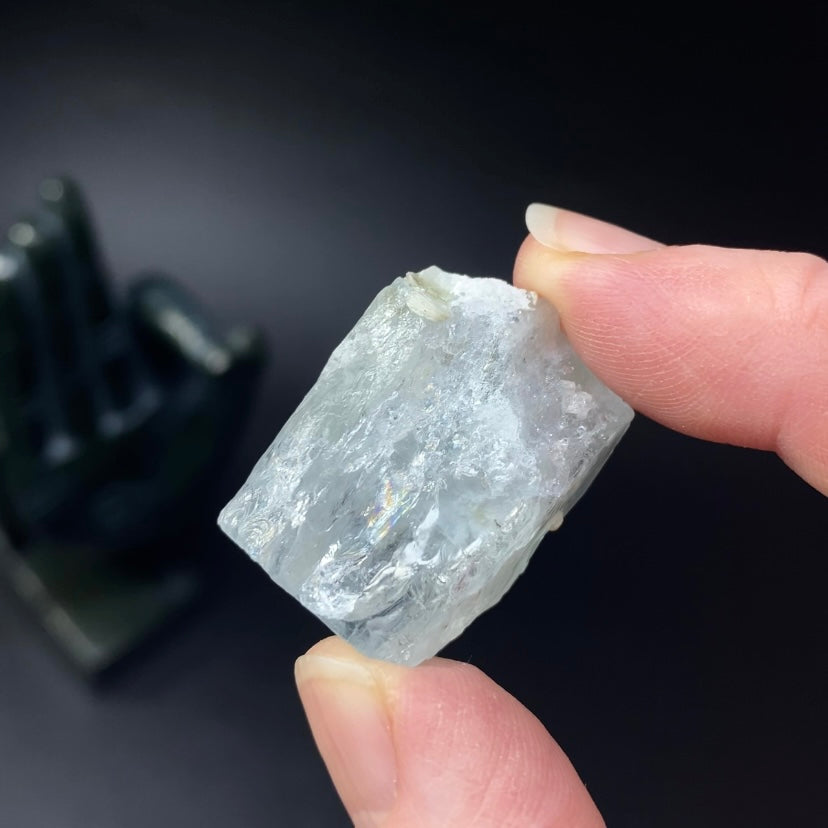 Terminated Aquamarine Partial Crystal with Muscovite Mica from Nagar, Pakistan