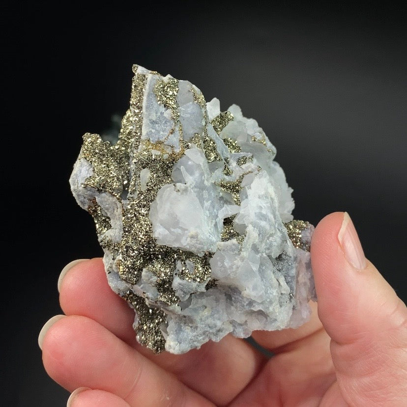 Chalcedony, Pyrite & Calcite Cluster from Trepca Mine Complex, Mitrovica, Kosovo