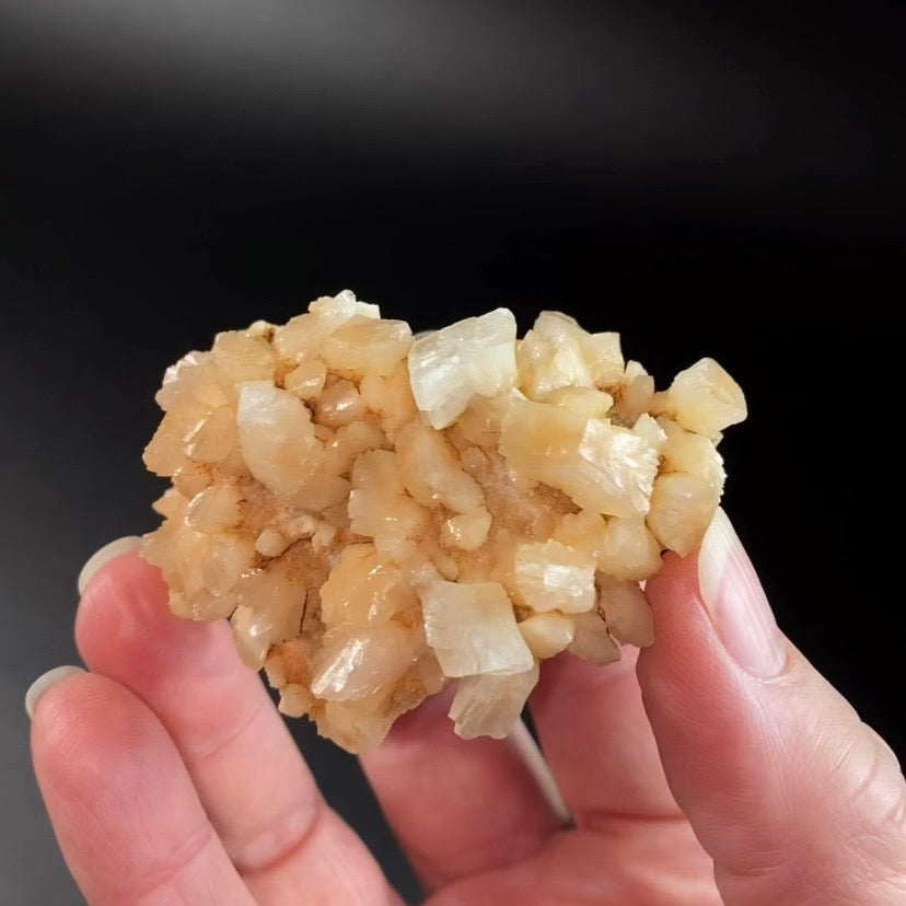Pale Orange & Clear Heulandite Fan Crystal Cluster