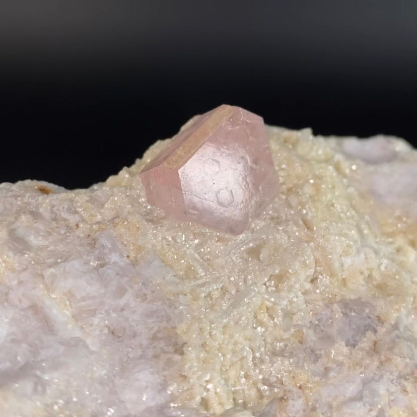 Fluorescent Pink Fluorapatite Crystal with Cleavelandite and Mica on Matrix - Record Keepers