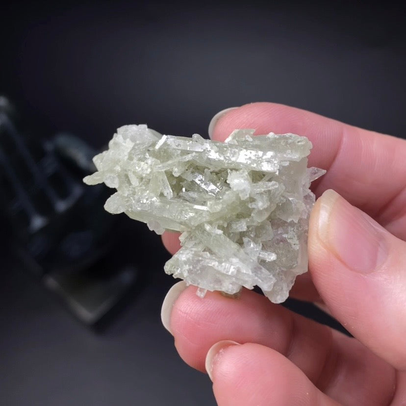 Small Chlorite Included Quartz Crystal Cluster - Minerals and Crystals