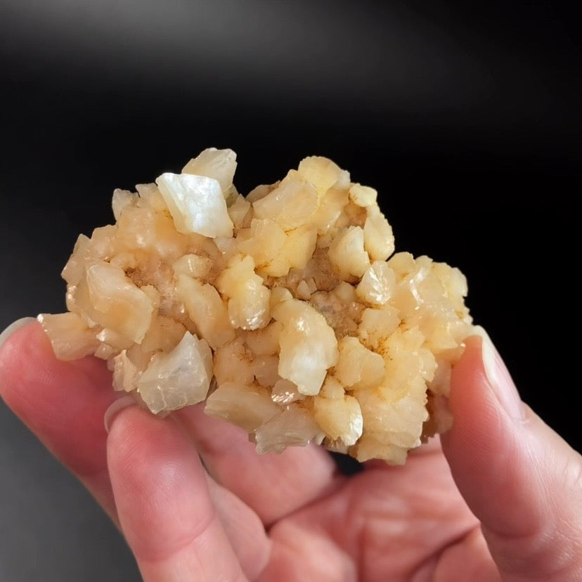 Pale Orange & Clear Heulandite Fan Crystal Cluster