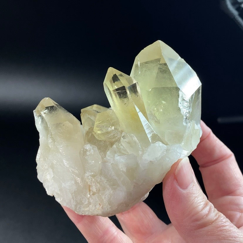 Natural Golden Citrine Quartz Cluster with Dow & Generator Crystals