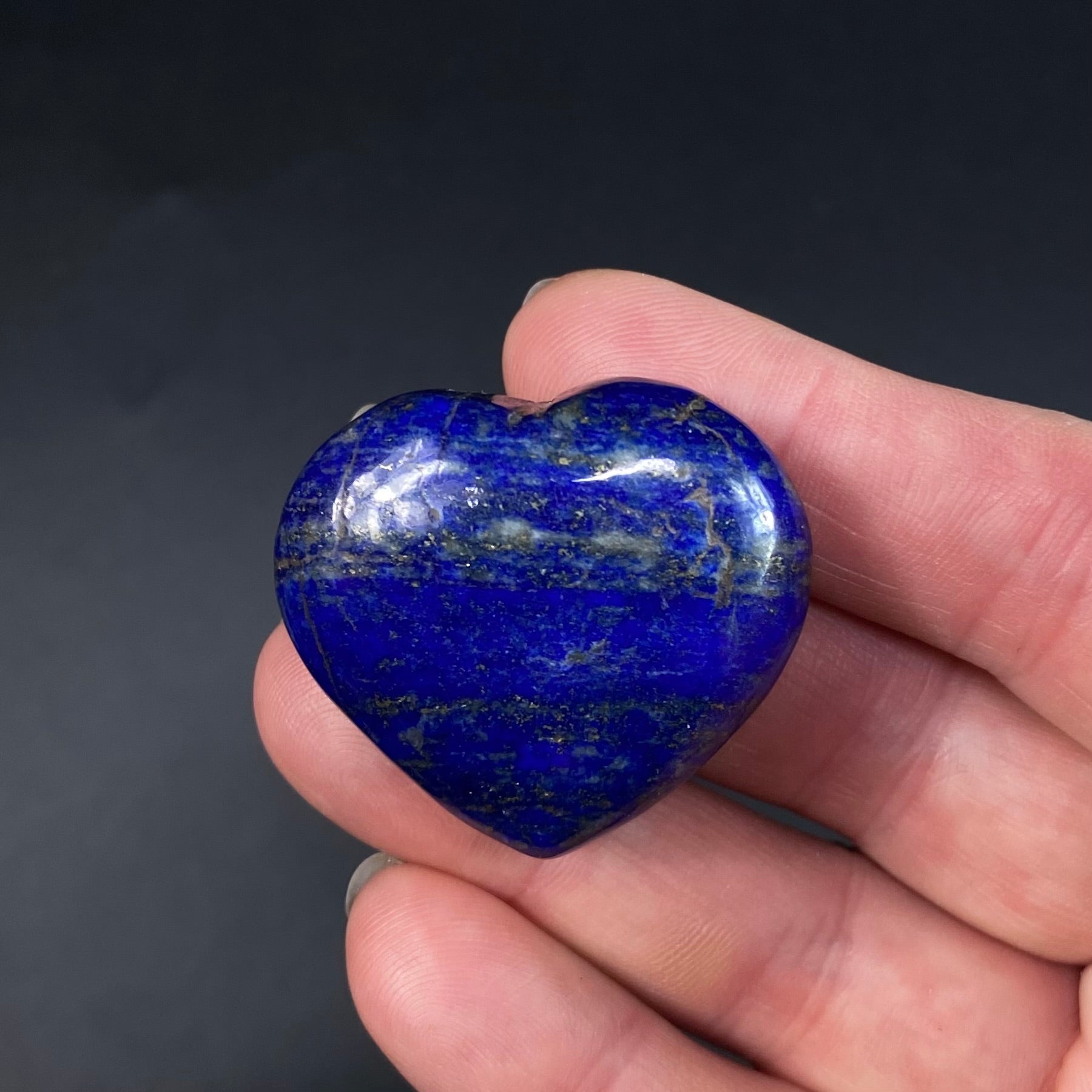 ONE Lapis Lazuli and Pyrite Polished Heart