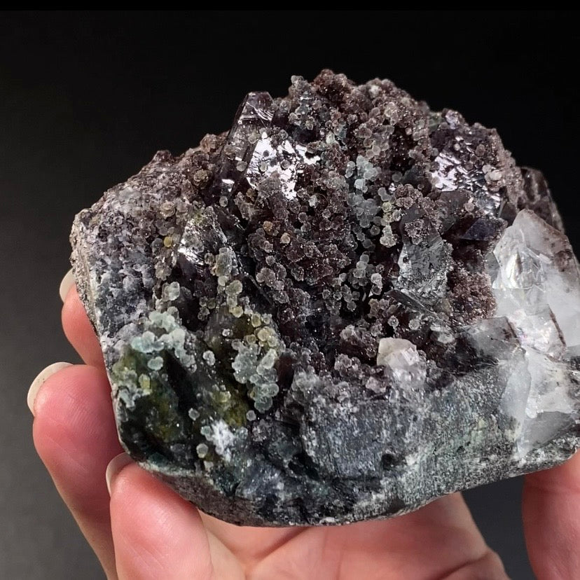 Chocolate Marshy Apophyllite Cluster with Chalcedony from Jalgaon, Maharashtra, India - Natural Crystal Cluster