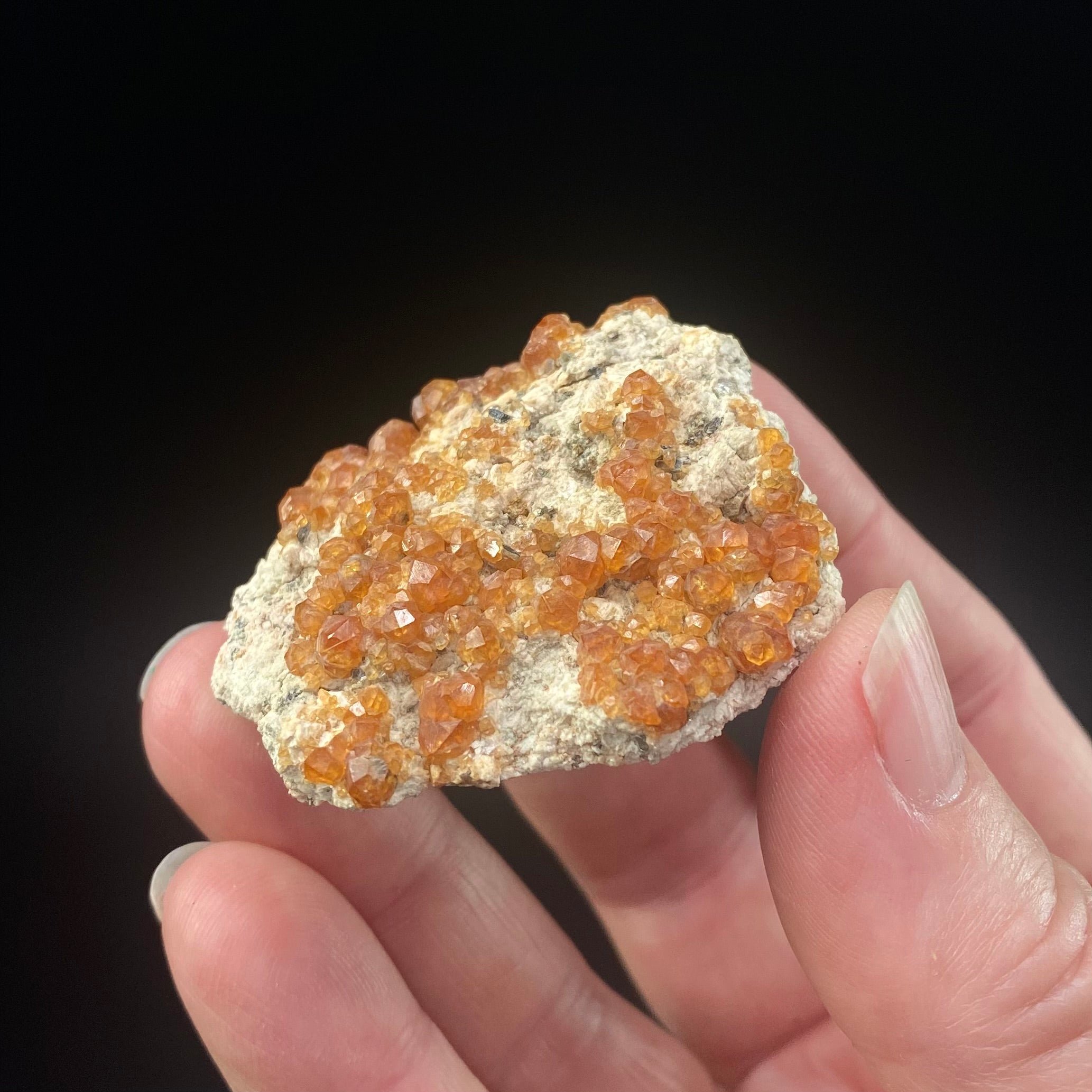 Orange Spessartine Garnet Crystals on Matrix from Fujian Province, China