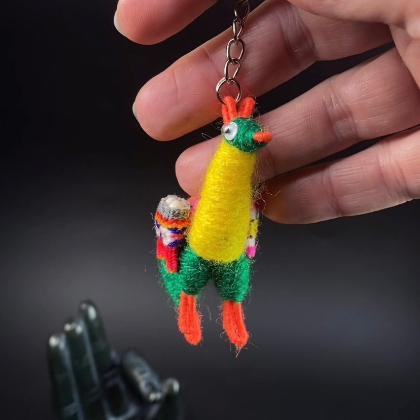 Hand Crafted Alpaca Yarn Llama Alpaca Doll Keychain