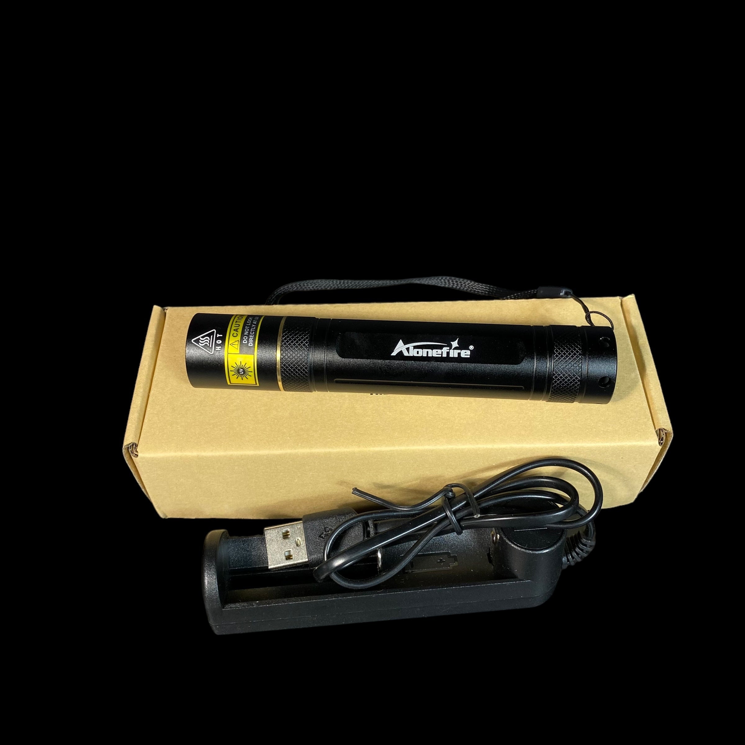 Alonefire SV003 10W Handheld 365 nm Long Wave Ultraviolet UV Flashlight with Premium Battery & Charger