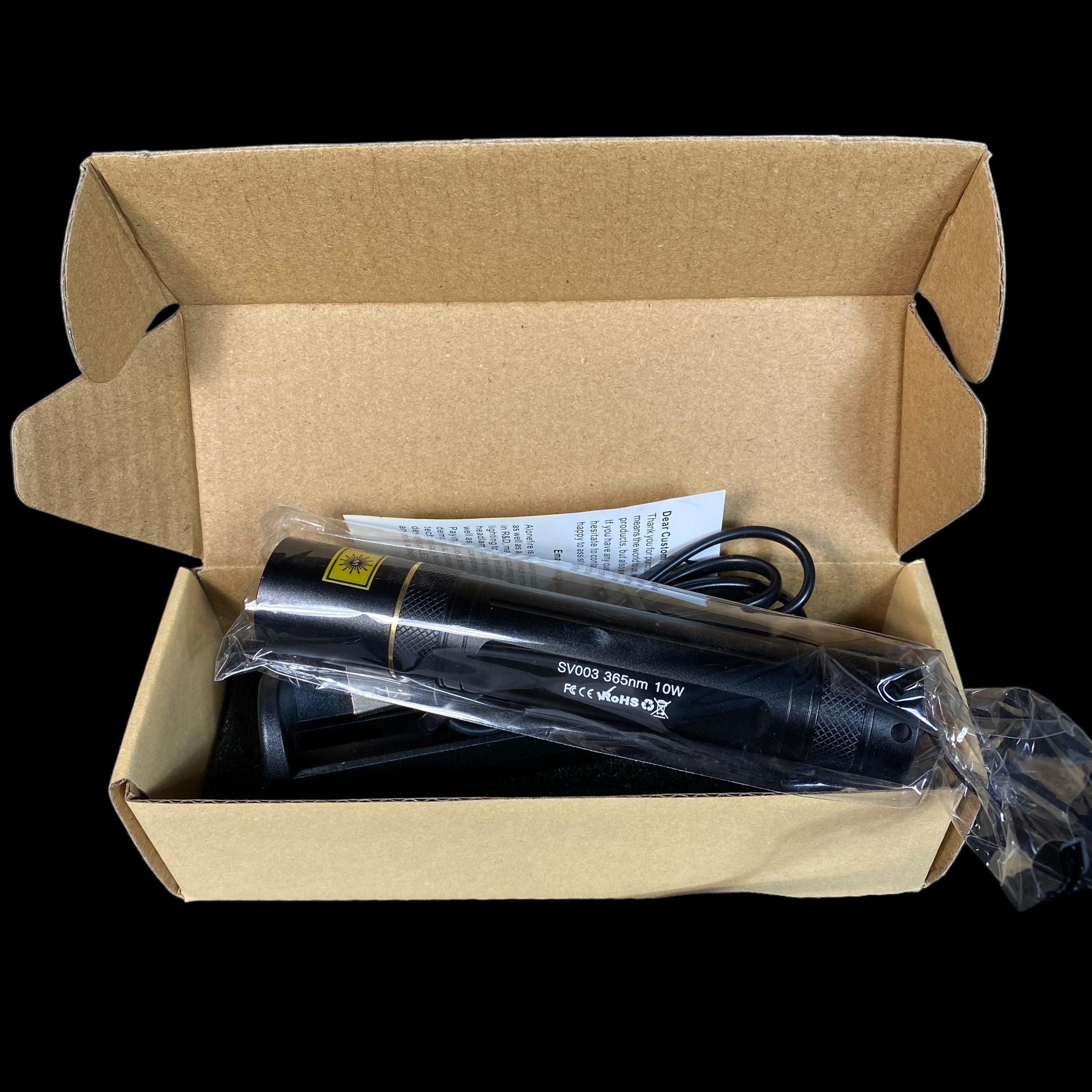 Alonefire SV003 10W Handheld 365 nm Long Wave Ultraviolet UV Flashlight with Premium Battery & Charger