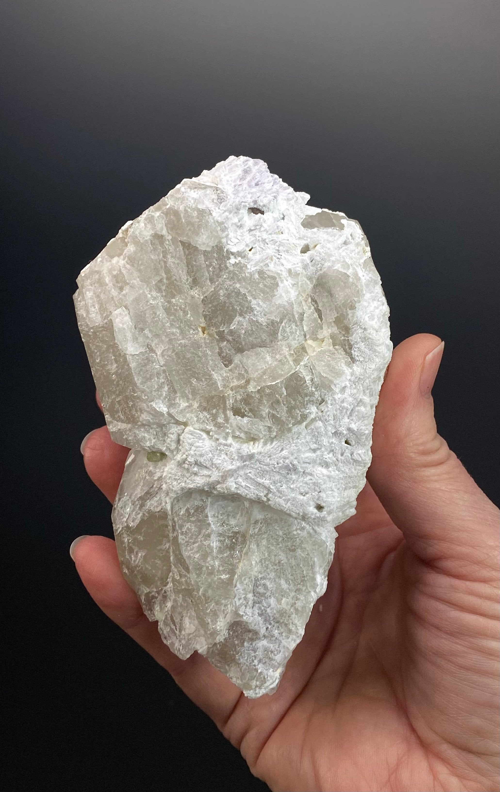 Green Tourmaline Crystals with Lepidolite on Quartz, Laghman, Afghanistan