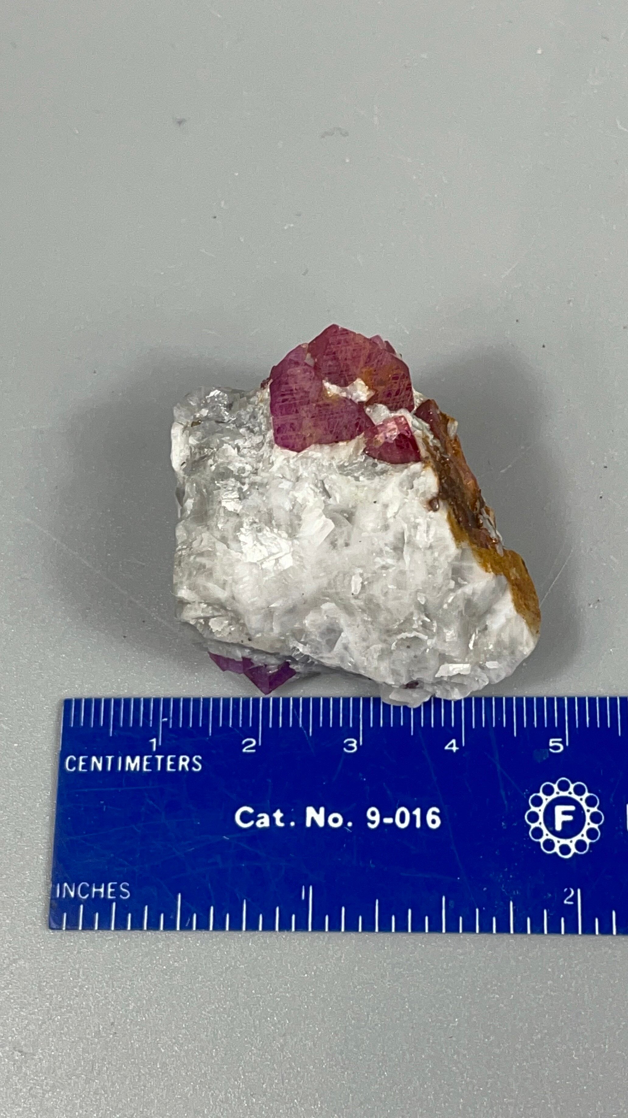 UV Reactive Natural Ruby Crystal on Marble Matrix