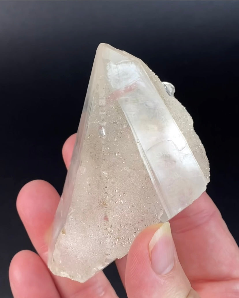 Scalenohedral Clear White Calcite Crystal with Rainbows