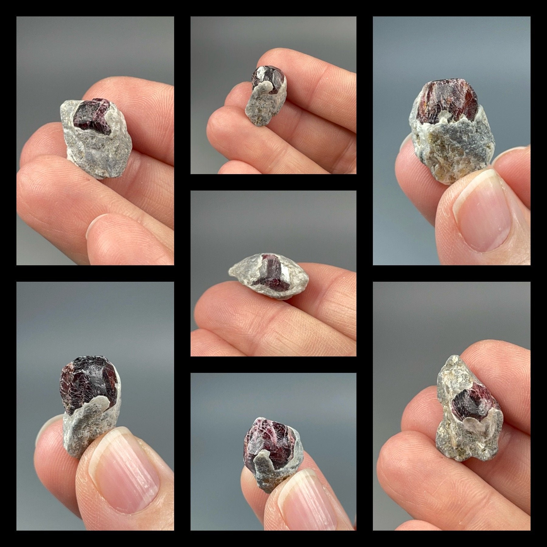 ONE (1) Red Garnet Crystal on Mica Schist Specimen