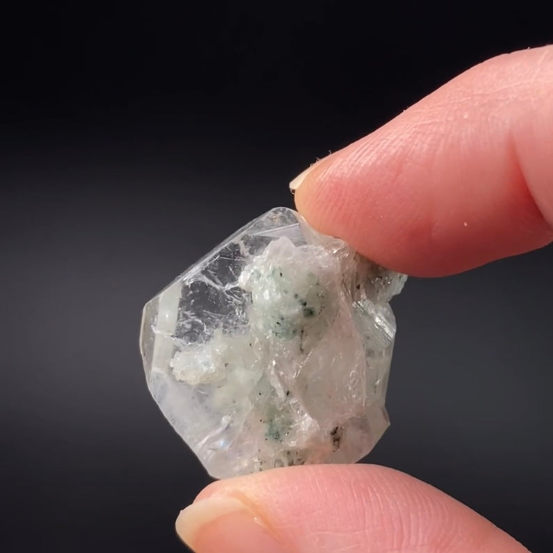 Tabular Apophyllite with Pastel Green-Blue Celadonite Inclusions — Nashik, India