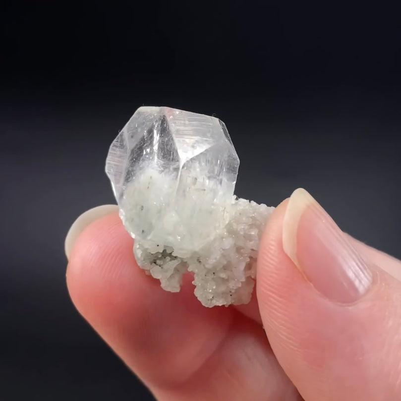 Tabular Apophyllite Crystal with Minor Celadonite - Nashik, India