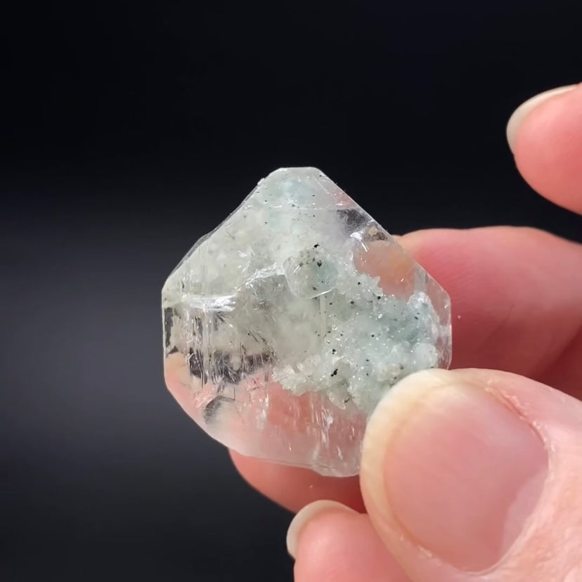 Tabular Apophyllite with Pastel Green-Blue Celadonite Inclusions — Nashik, India