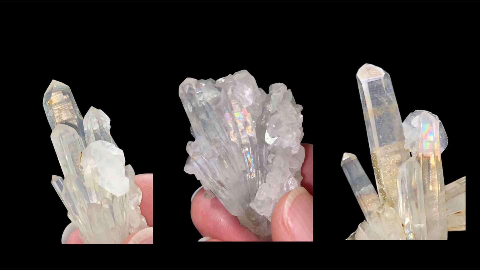 Iridescent Pyrite Rainbow Quartz & Calcite Specimens