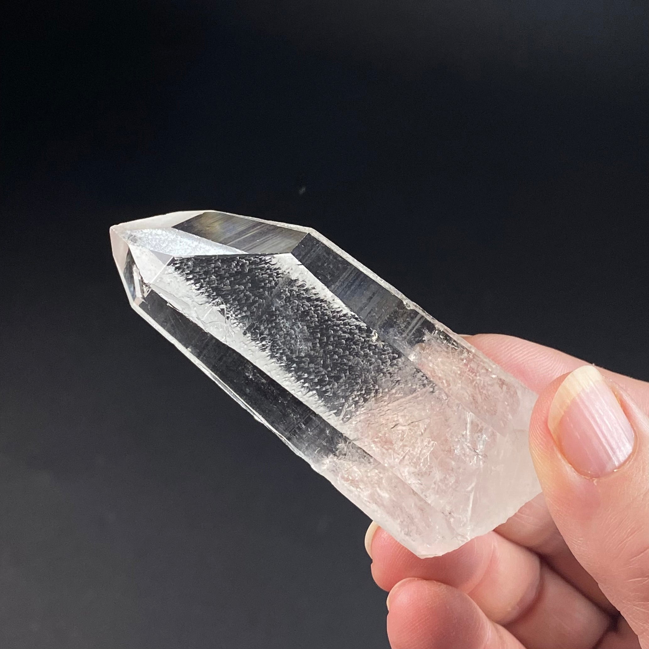 Water Clear Channeling Quartz Crystal with Starbrary Markings and Record Keeper