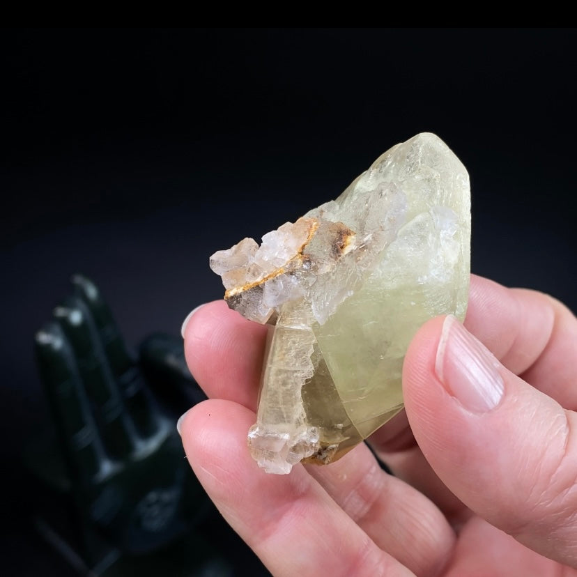 Yellow Calcite Specimen with Gray Fluorite