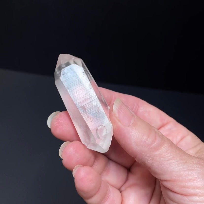 Double Terminated Clear Quartz Crystal with Diamond Shaped Window