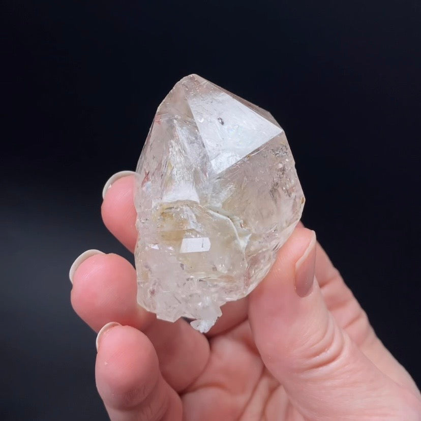 Double Terminated Fenster Quartz Crystal with Moving Water Inclusion Enhydro and Record Keepers