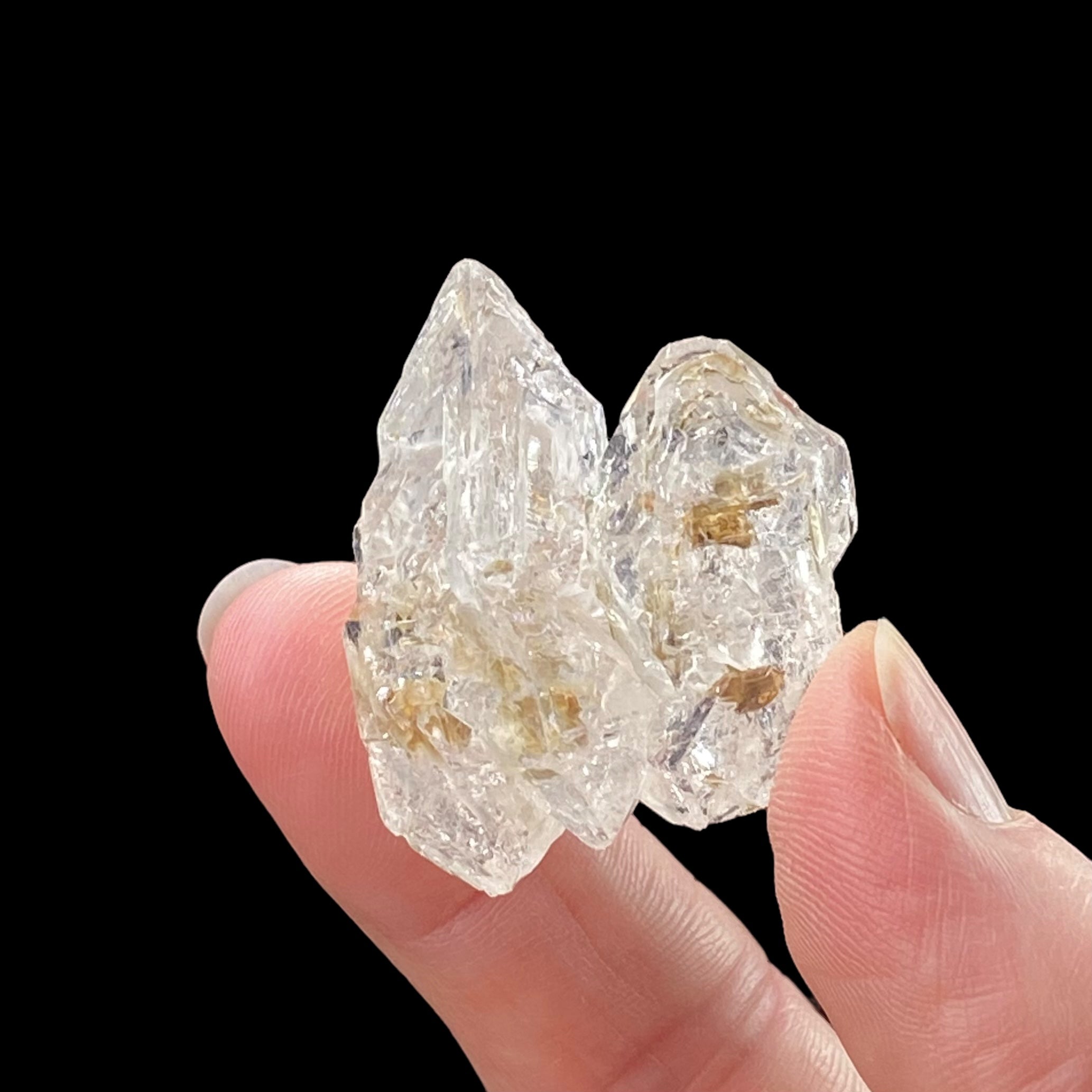 Double Terminated Twin Fenster Skeletal Quartz Crystal Cluster