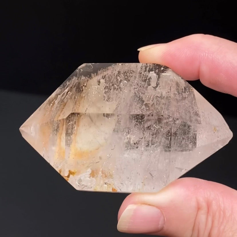 Double Terminated Polished Quartz Crystal with Inclusions