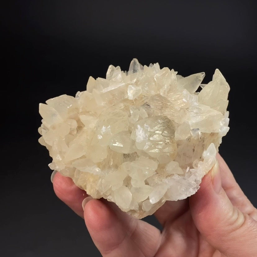 Scalenohedral DogTooth Calcite on Blue Purple Fluorite Matrix, UV Reactive, Fluorescent