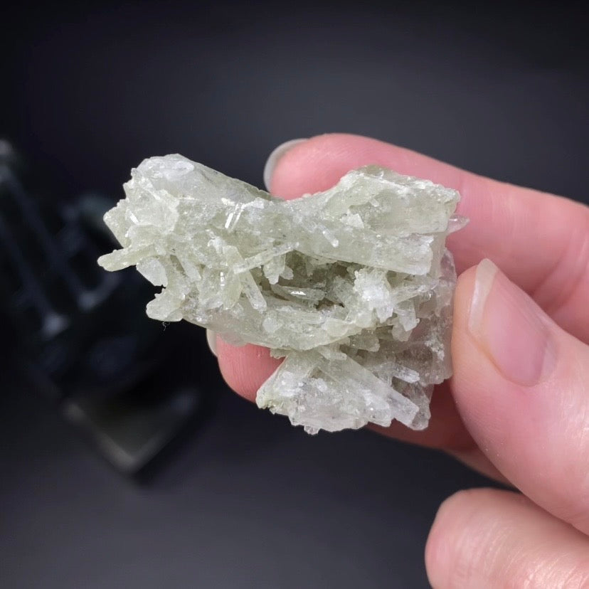 Small Chlorite Included Quartz Crystal Cluster - Minerals and Crystals
