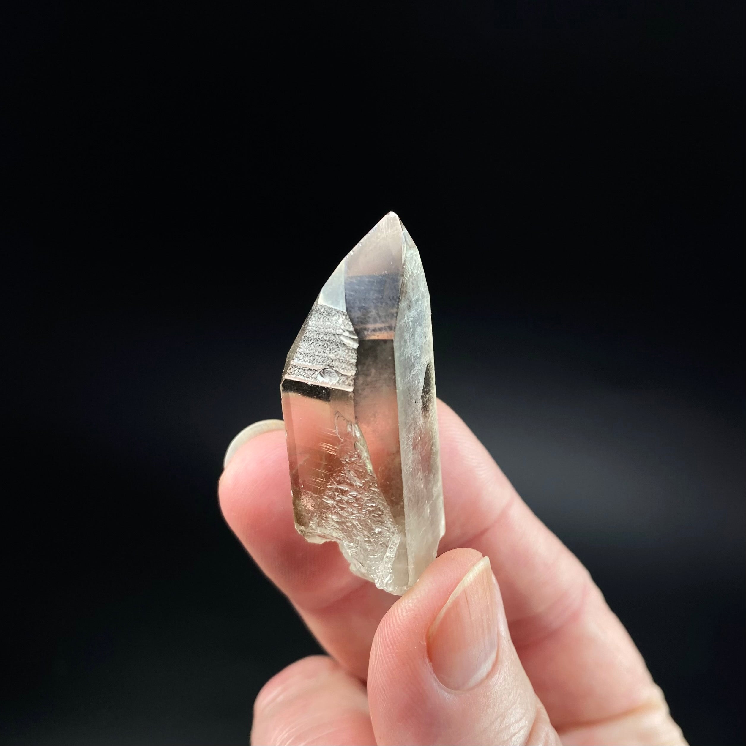 Channeling Smoky Quartz Crystal with Forward Time Link, Corinto, Minas Gerais, Brazil