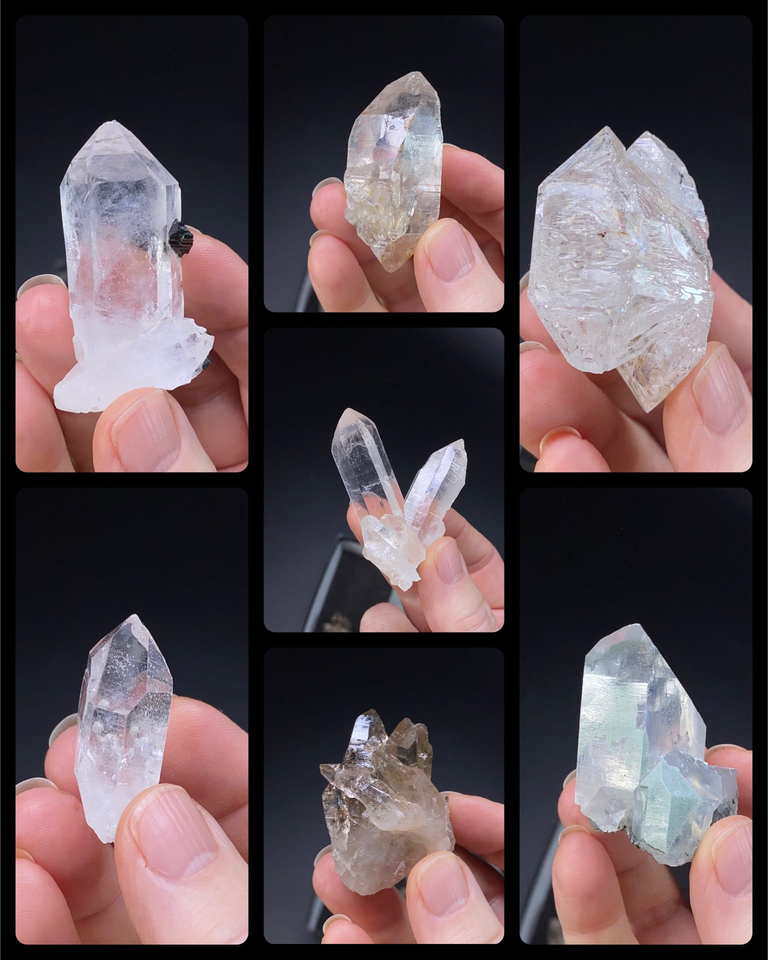 Quartz Sample Set 7 Different Quartz Crystals