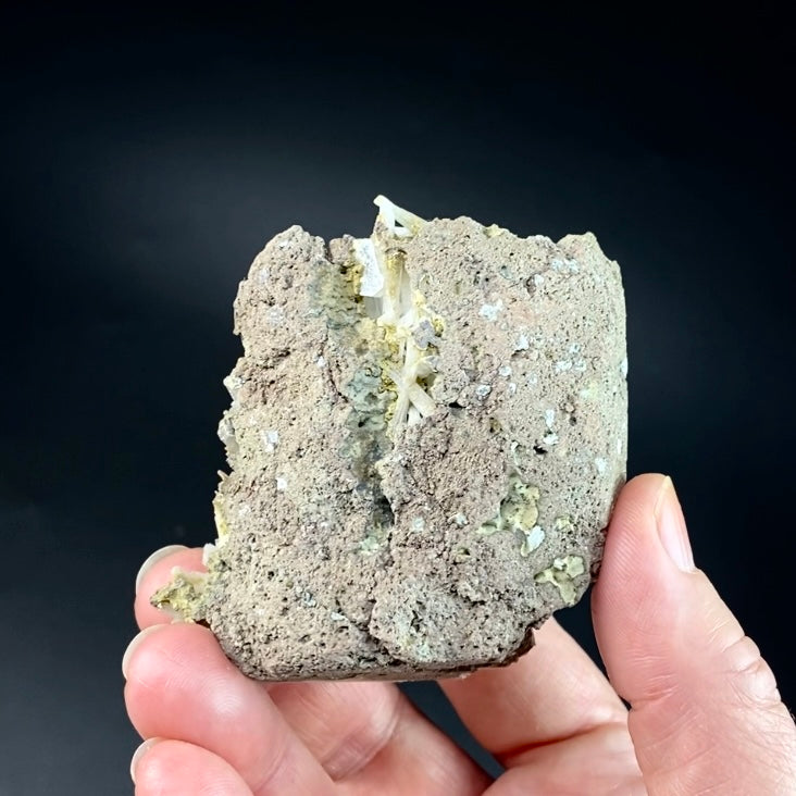 Radiating Scolecite Crystals in Basalt Pocket