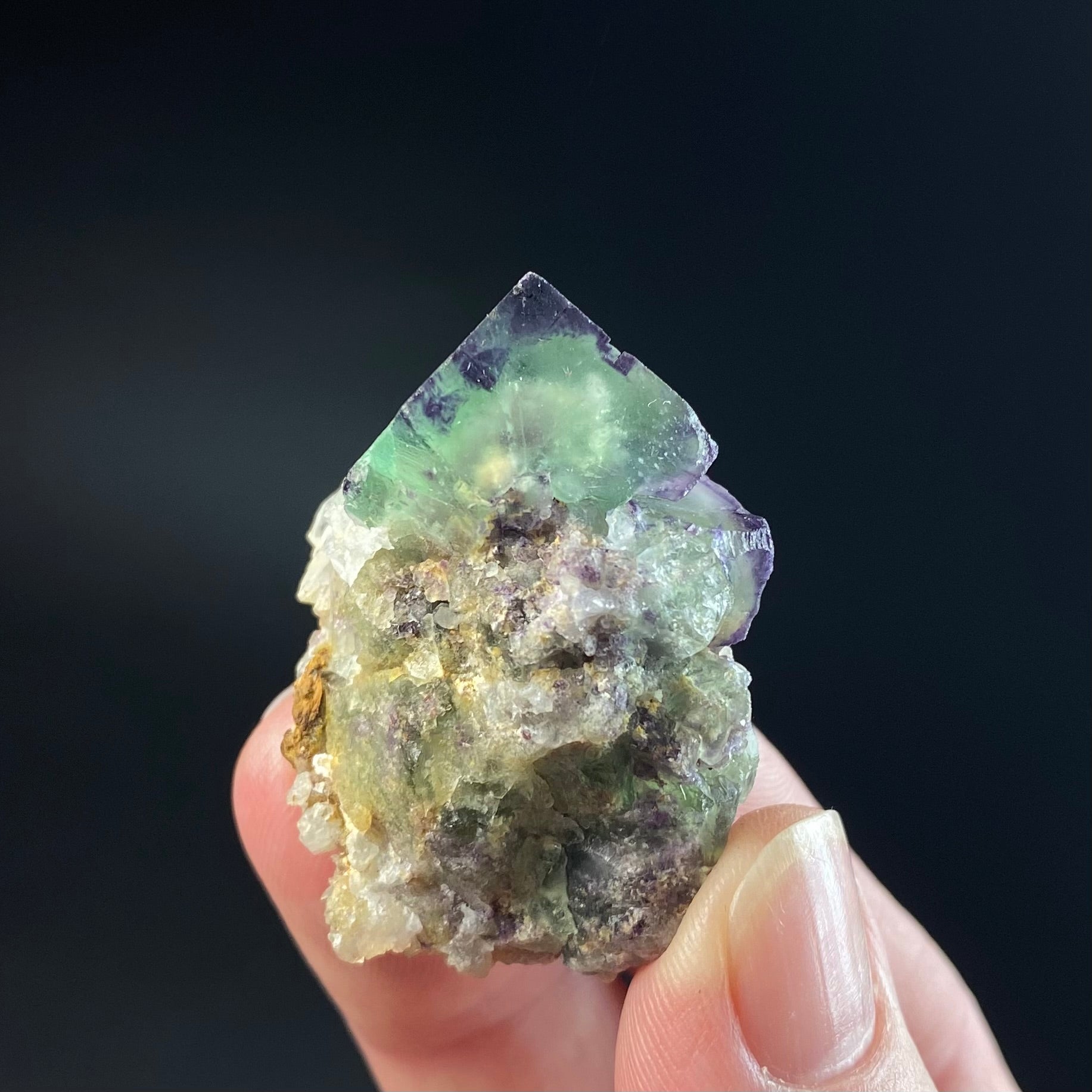 Green and Purple Cubic Fluorite Specimen, Okorusu Mine, Namibia
