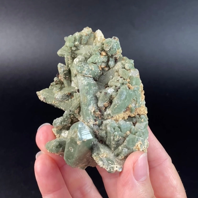 Lustrous Chlorite Included Quartz Cluster