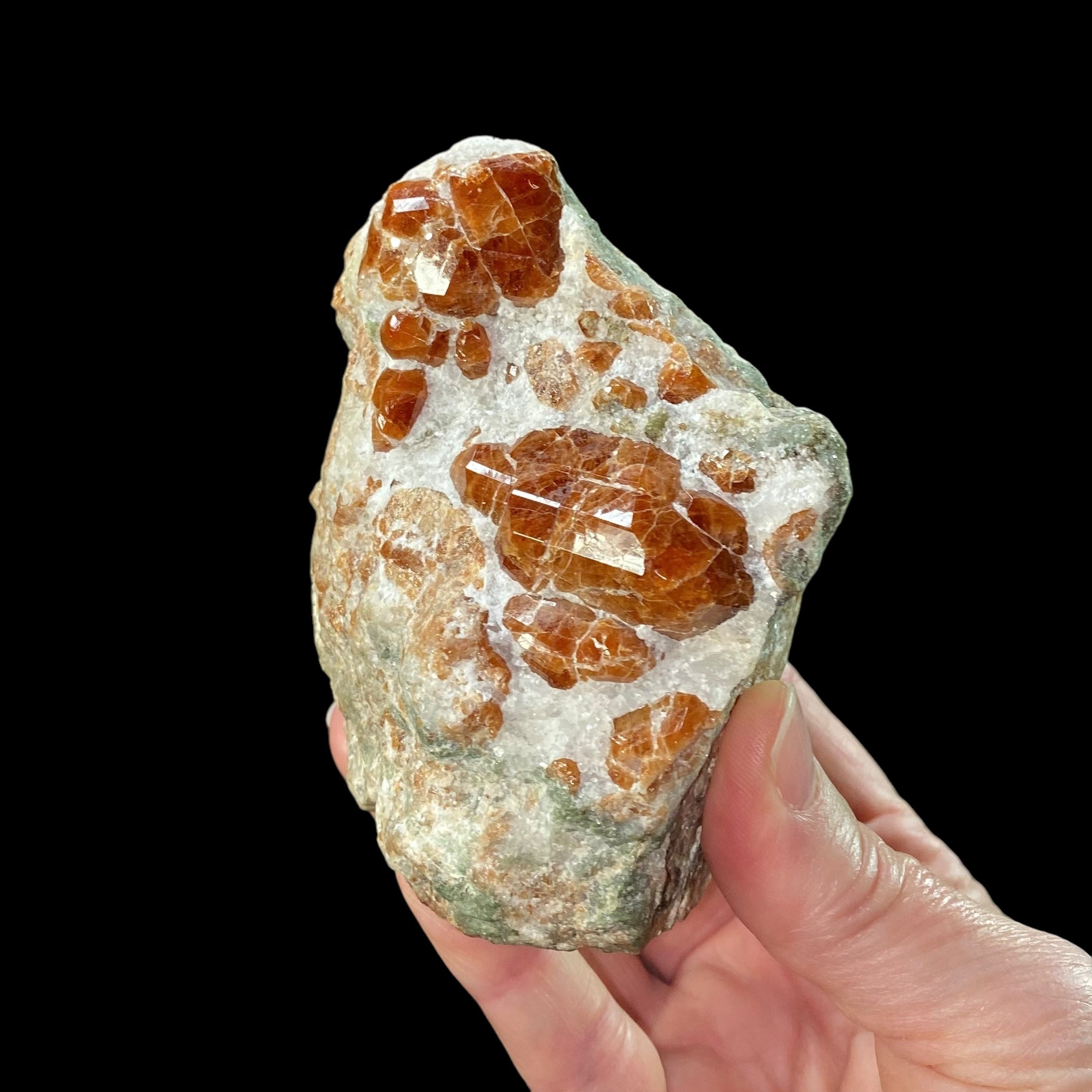 Orange Hessonite Garnets on Matrix