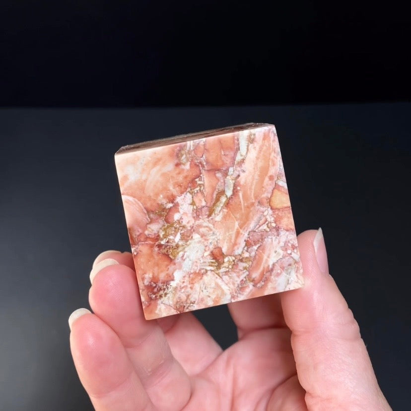 Rose Garden Agate Polished Cube