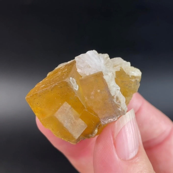 Yellow Moscona Cubic Fluorite Cluster from Asturias Spain - Phosphorescent