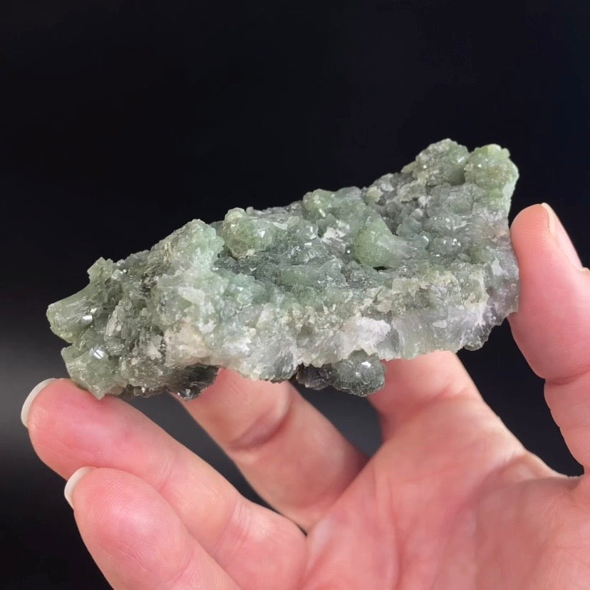 Double Sided Deep and Light Green Prehnite Cluster