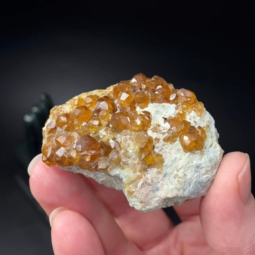 Orange Garnet Crystals on Matrix from Mohmand Agency, Pakistan