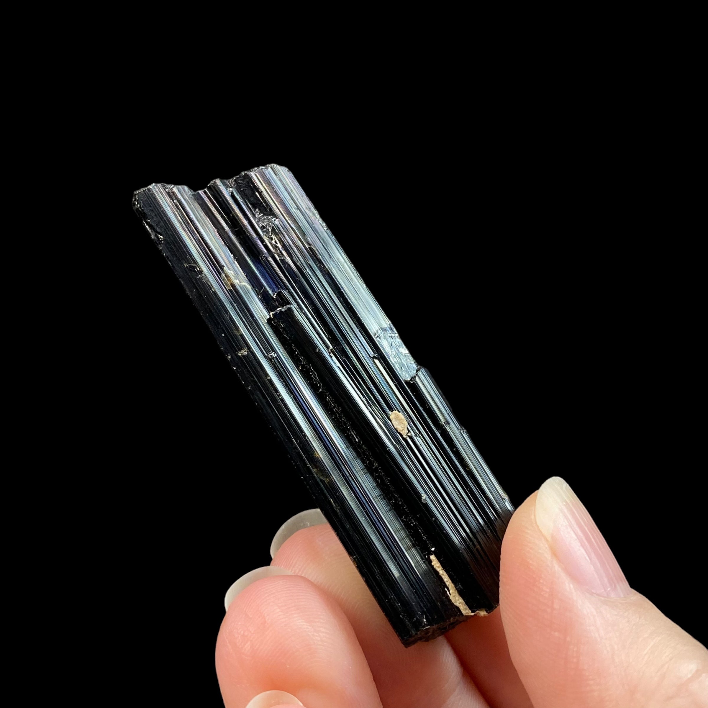 Black Tourmaline Schorl Crystal with Natural Iridescence