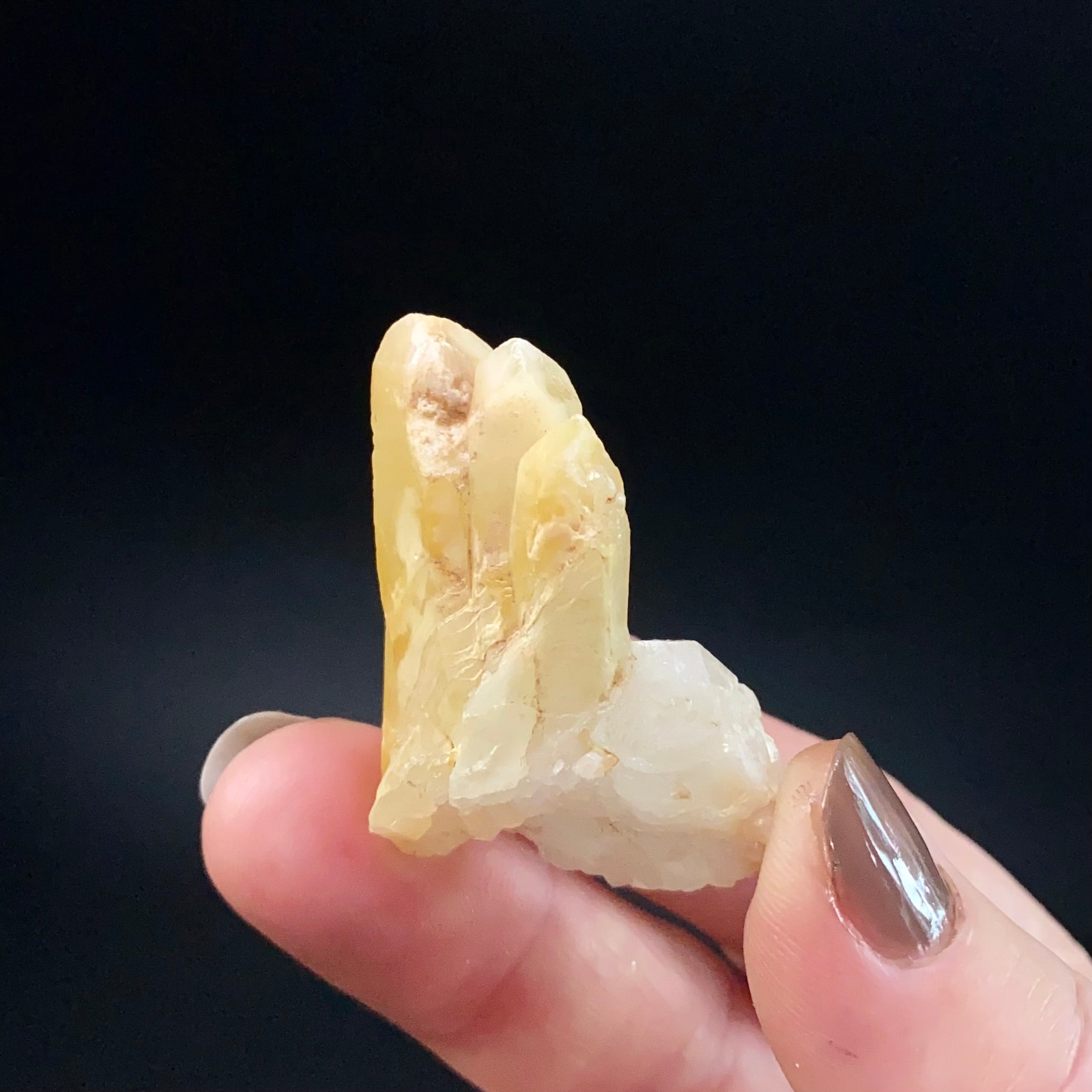 Bone Quartz Crystal Cluster with Halloysite Inclusions from Balochistan, Pakistan