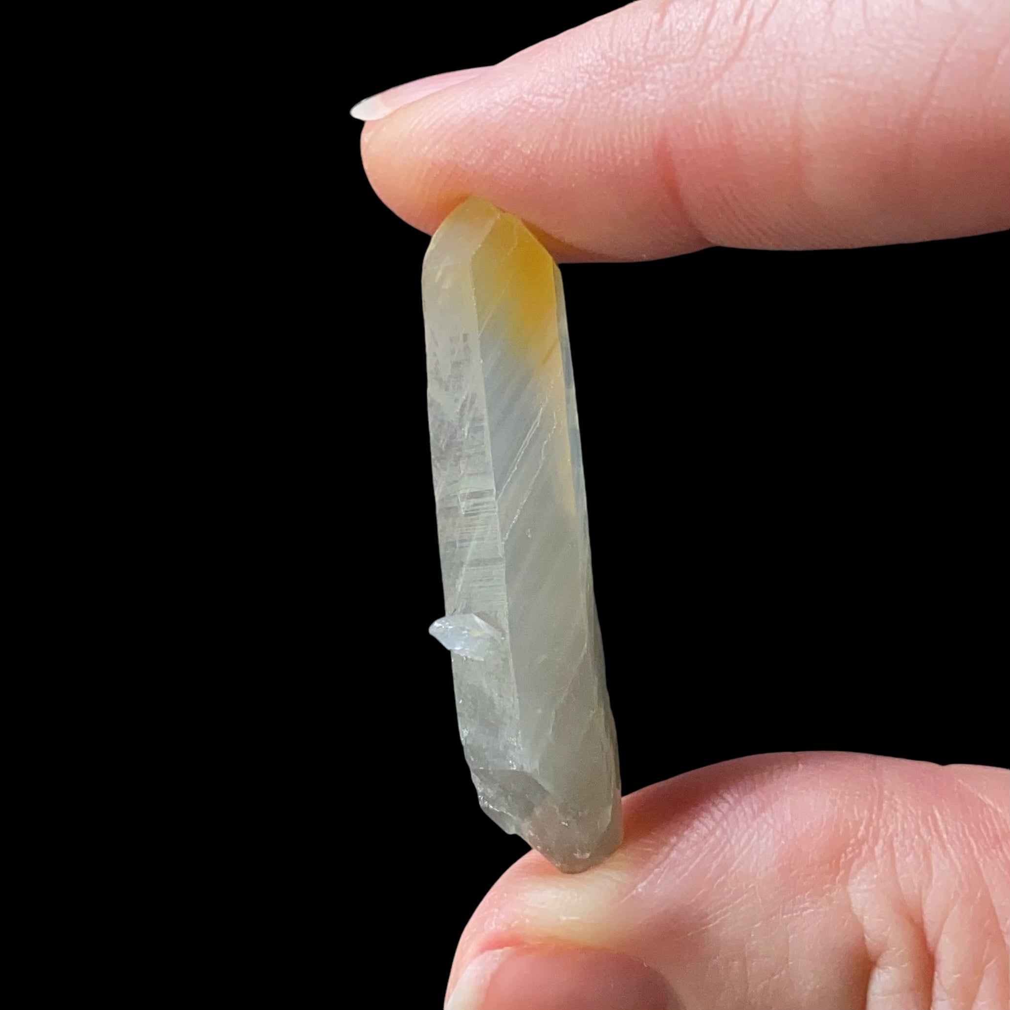 Double Terminated Bone Quartz Crystal with Halloysite Inclusions from Balochistan, Pakistan